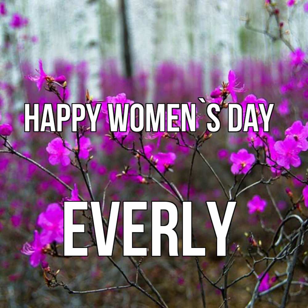 Greetings card с именем, Everly happy women`s day дикие цветы Greetings with text for free download 